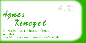 agnes kinczel business card