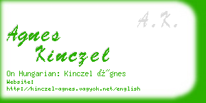 agnes kinczel business card